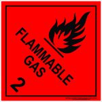Hazchem Signs CLASS 2 - FLAMMABLE GAS - BLACK