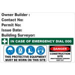 Owner Builder Sign Detailed