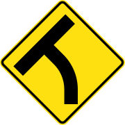 "t" Intersection - Curved Approach (Regulatory) (L or R)