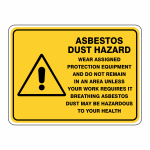 Warning Asbestos Dust Hazard Wear Assigned Protection Equipment, Etc